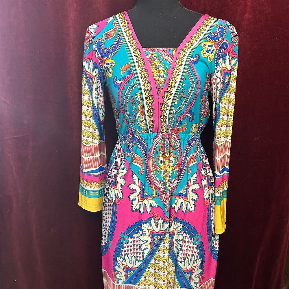Hale Bob Women's Boho Geometric Print Knee Length Dress Size S